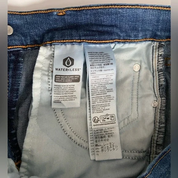 Levis High Rise Slim Straight Jeans Size 24 waist x 30 length - Picture 3 of 3